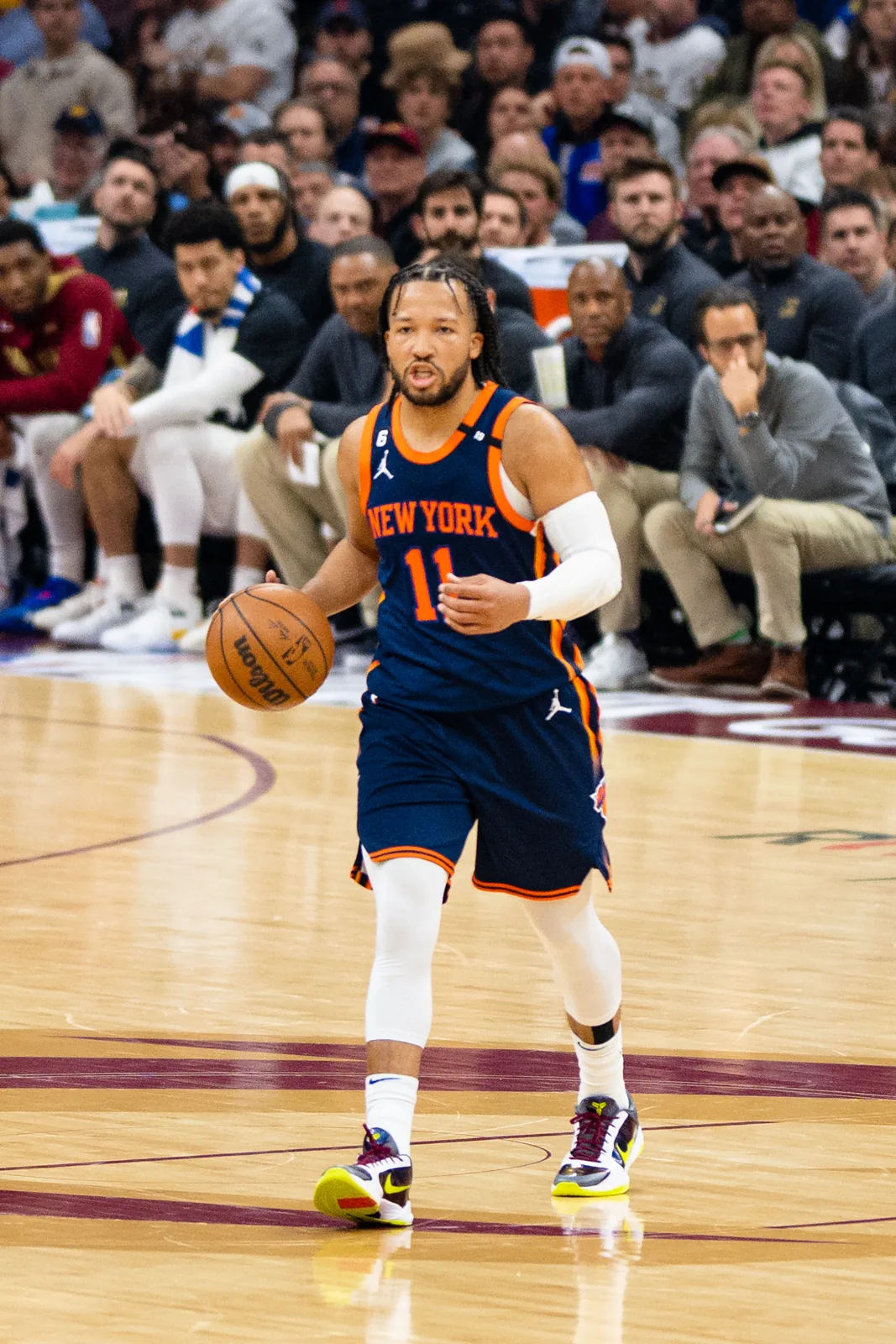Jalen Brunson playing for the New York Knicks, the projected Eastern Conference favorite