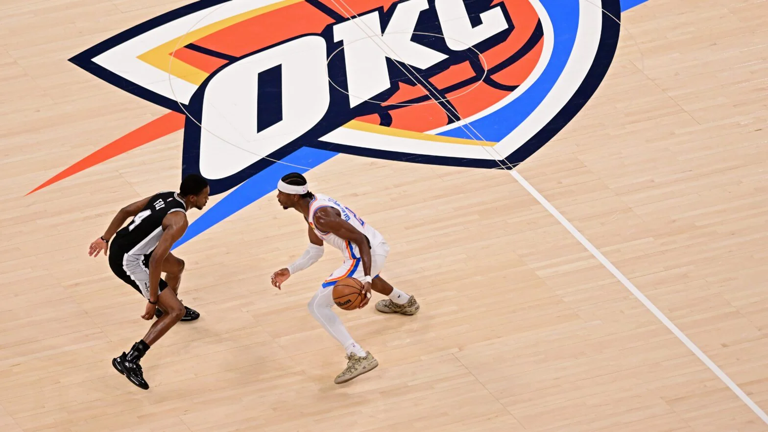 San Antonio Spurs and Oklahoma City Thunder players during the 2026 Western Conference finals