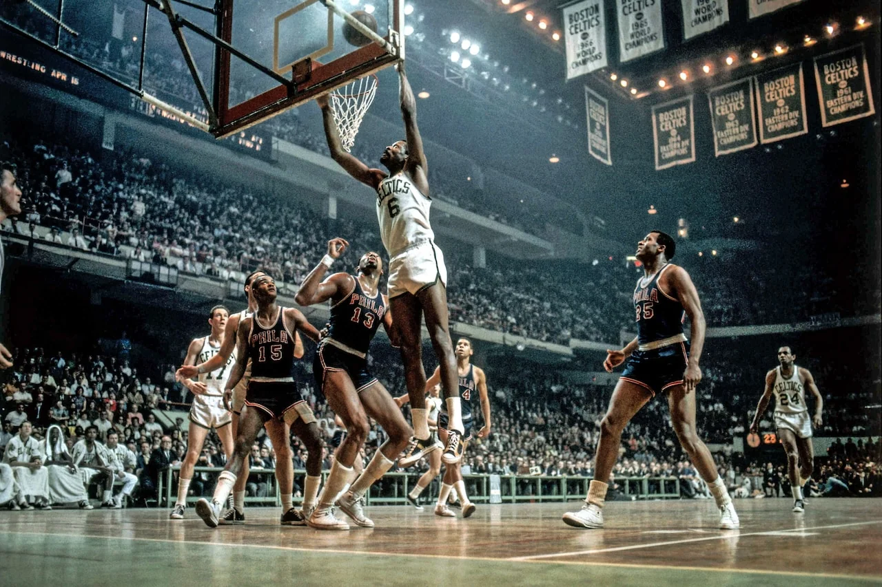 Bill Russell and the Boston Celtics during their championship dynasty