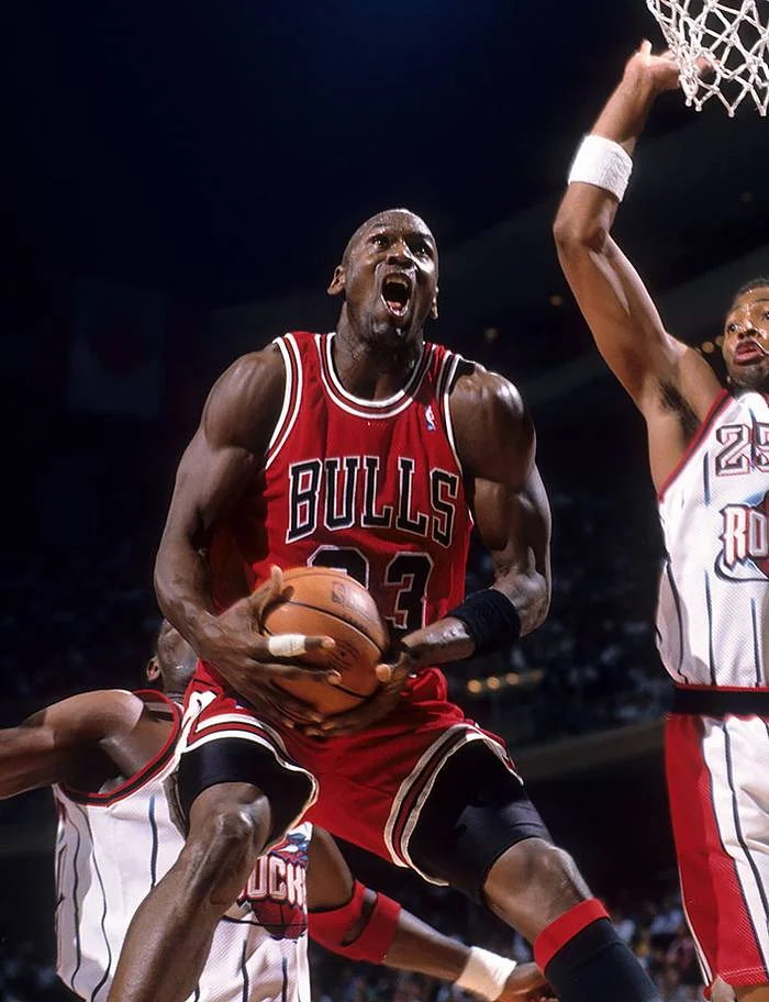 Michael Jordan and the 1995-96 Chicago Bulls during their championship season