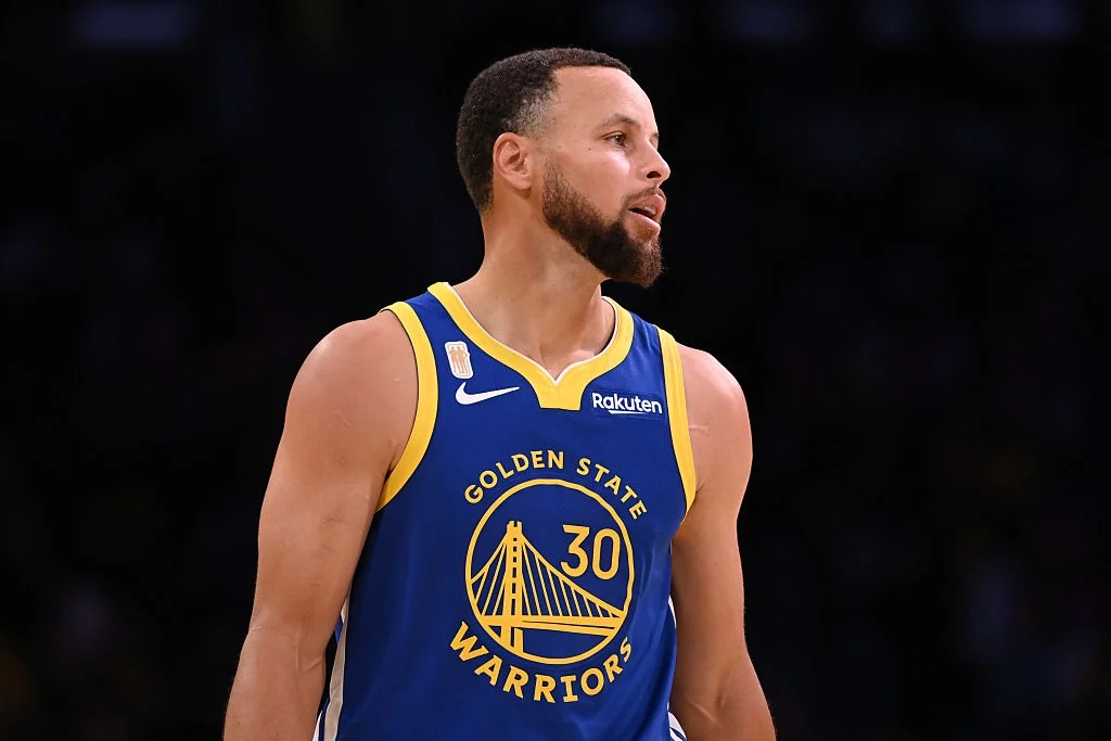 Stephen Curry in a Golden State Warriors uniform during the 2025-26 season