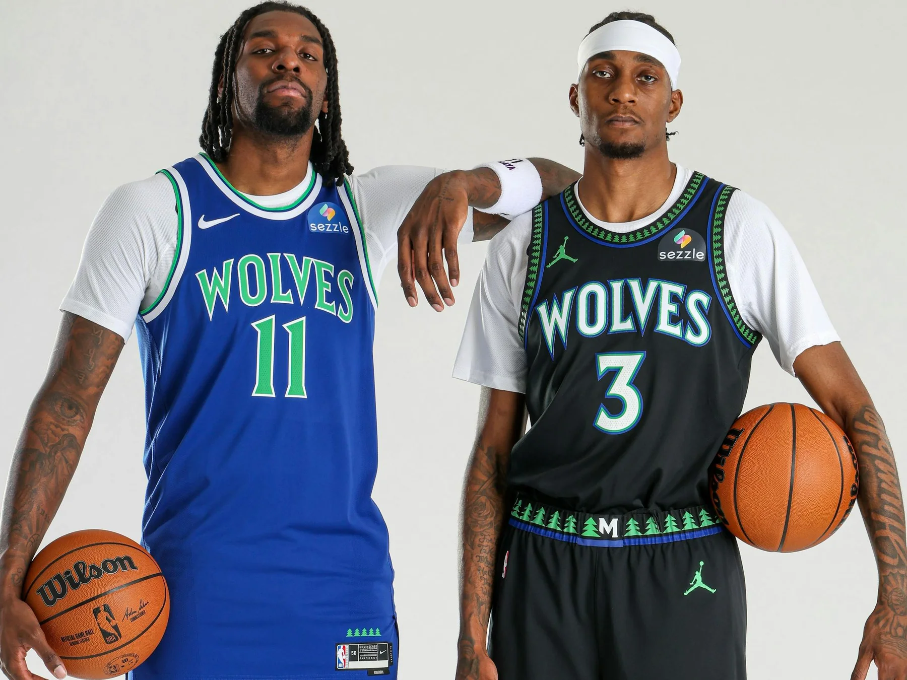 Minnesota Timberwolves players displaying the team's new 2026 uniforms and visual identity
